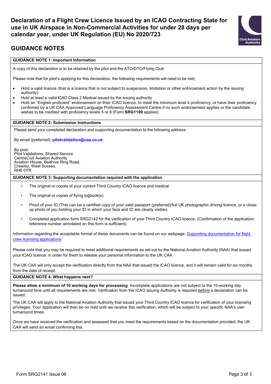 Form SRG2141 Download Fillable PDF or Fill Online Declaration of an ...