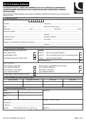 Document preview: Form FCL100 (SRG1115) UK Private Pilots Licence or Commercial Pilots Licence Balloon/Airship Licence/Airship Rating/UK Flight Radiotelephony Operator's Licence - Application - United Kingdom