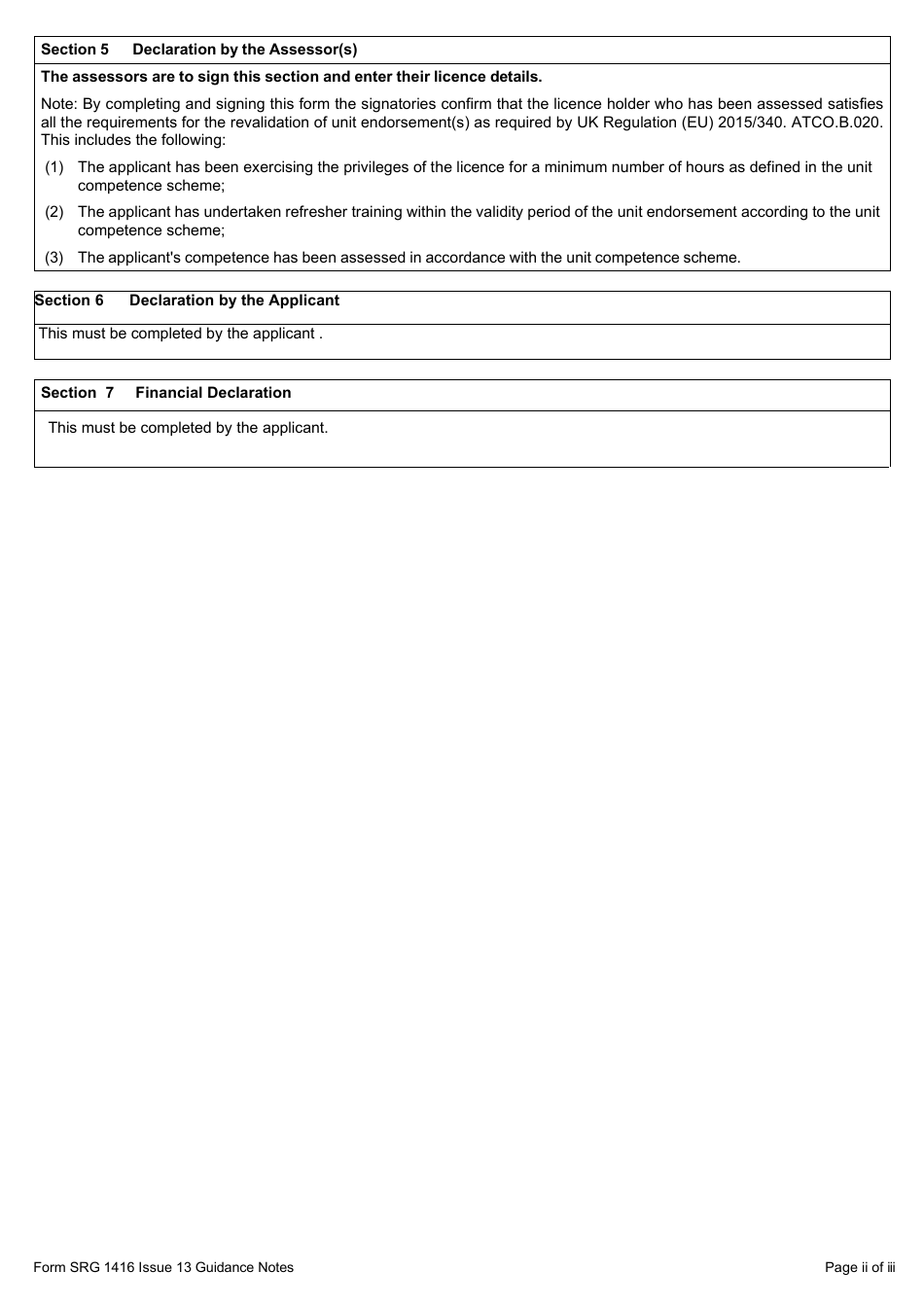 Form SRG1416 Notification and Record of Revalidation of an Atco Unit Endorsement (UK Regulation (Eu) 2015 / 340) - United Kingdom, Page 5