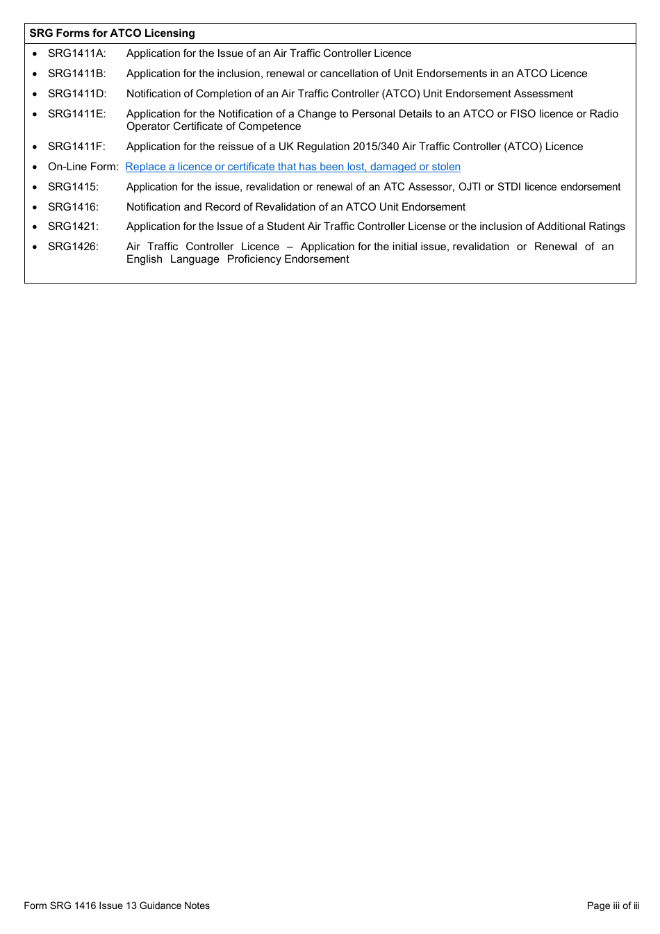 Form SRG1416 Notification and Record of Revalidation of an Atco Unit Endorsement (UK Regulation (Eu) 2015 / 340) - United Kingdom, Page 6