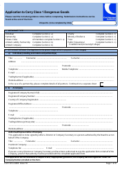 Form SRG2804 Application to Carry Class 1 Dangerous Goods - United Kingdom