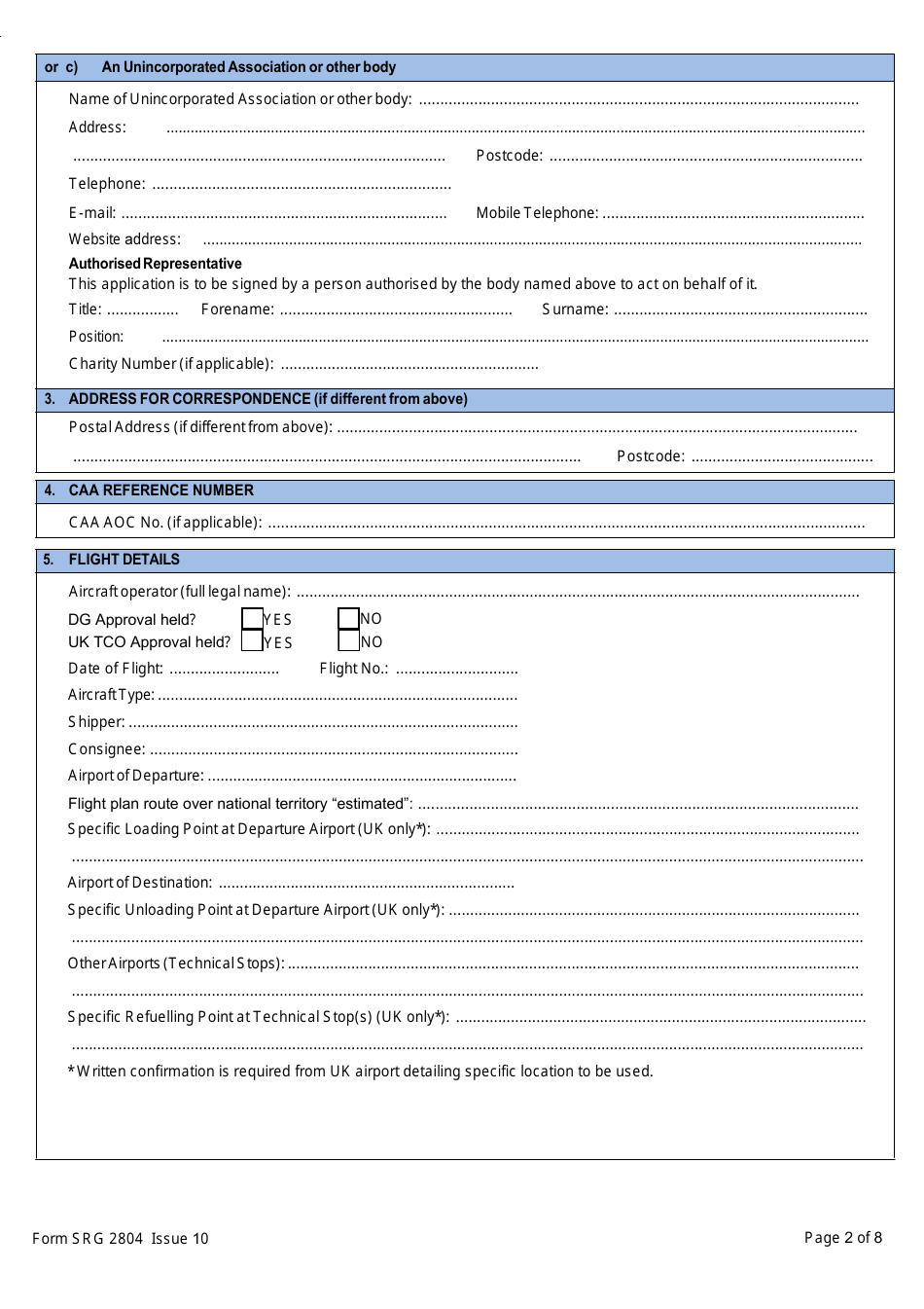 Form SRG2804 Application to Carry Class 1 Dangerous Goods - United Kingdom, Page 2