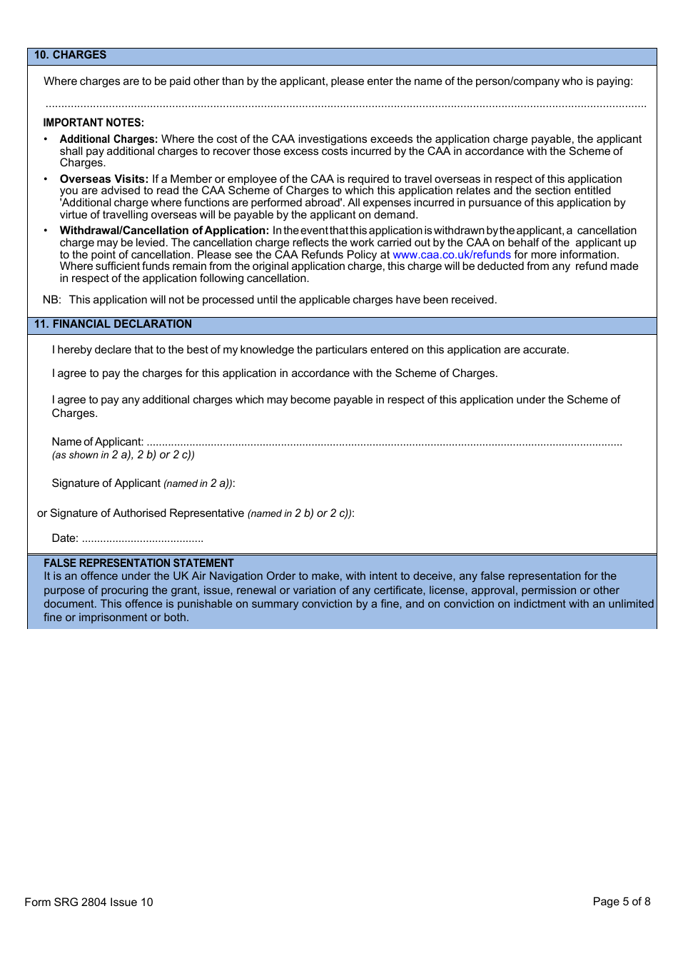 Form SRG2804 Application to Carry Class 1 Dangerous Goods - United Kingdom, Page 5