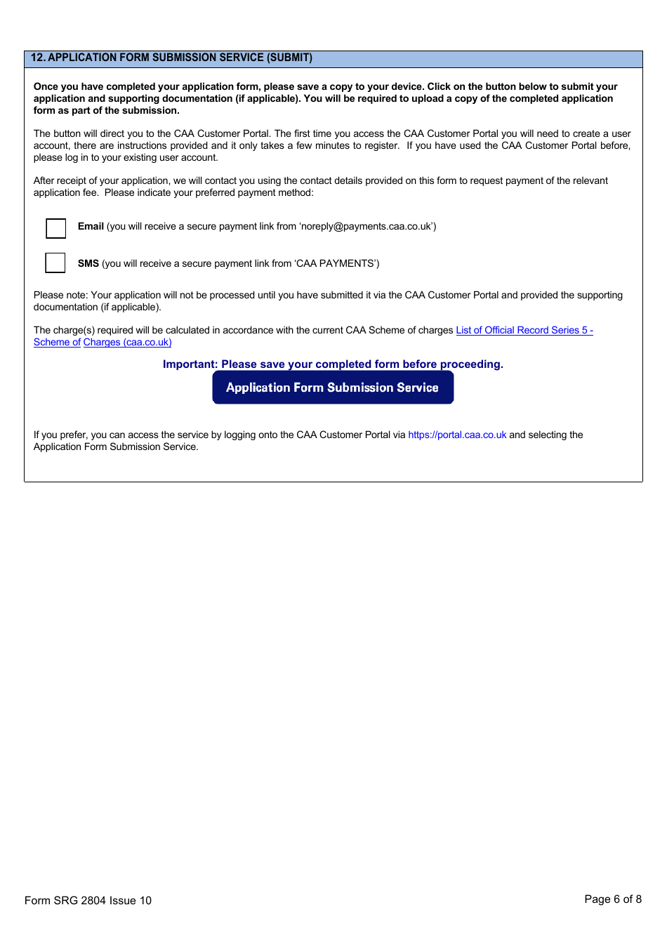 Form SRG2804 Application to Carry Class 1 Dangerous Goods - United Kingdom, Page 6
