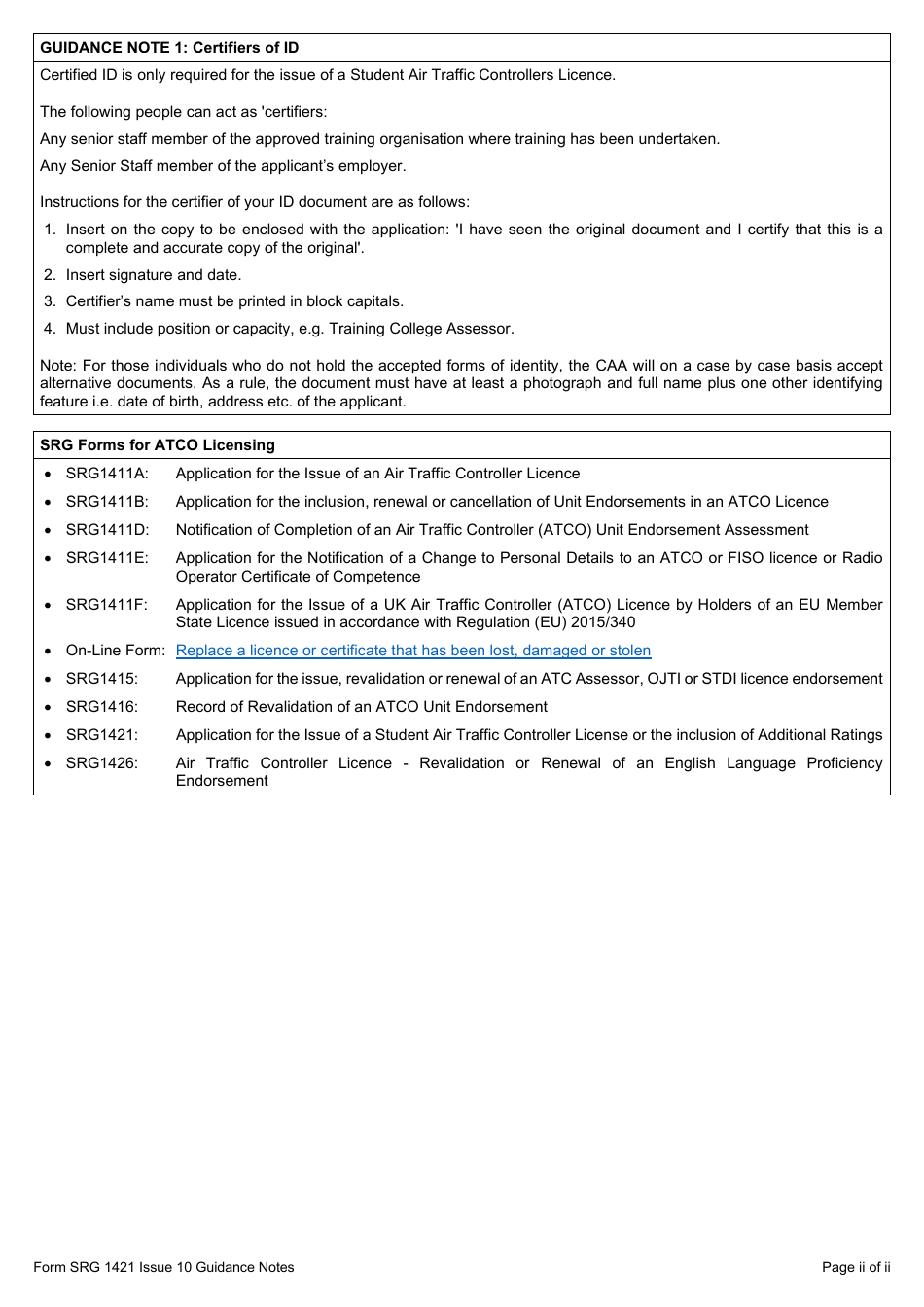 Form SRG1421 Application for the Issue of a Student Air Traffic Controller (Atco) Licence or the Inclusion of Additional Ratings to Student and Atco Licences (Regulation UK (Eu) 2015 / 340) - United Kingdom, Page 4
