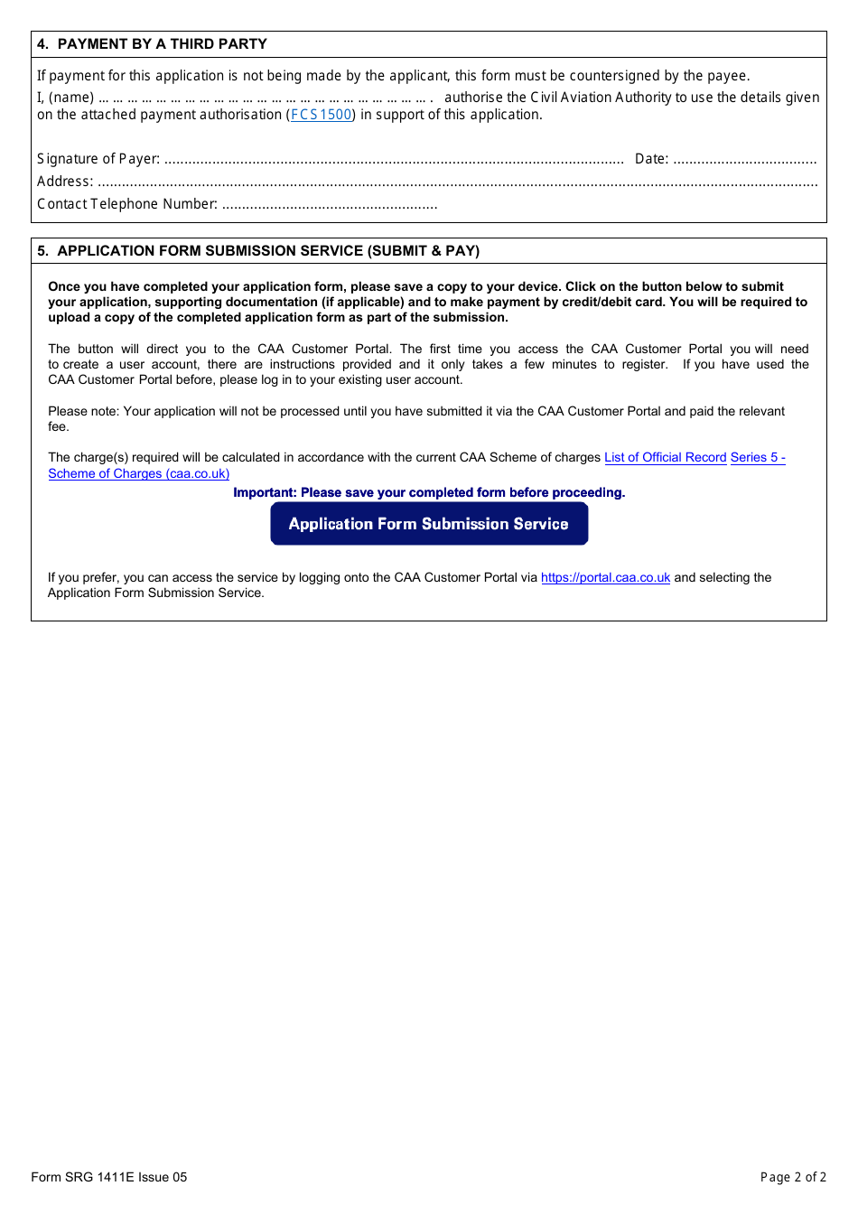 Form SRG1411E Application for the Notification of a Change to Personal Details to an Atco or Fiso Licence or Radio Operator Certificate of Competence (Regulation UK (Eu) 2015 / 340 and Air Navigation Order 2016) - United Kingdom, Page 2