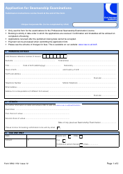 Form SRG1152 Application for Seamanship Examinations - United Kingdom