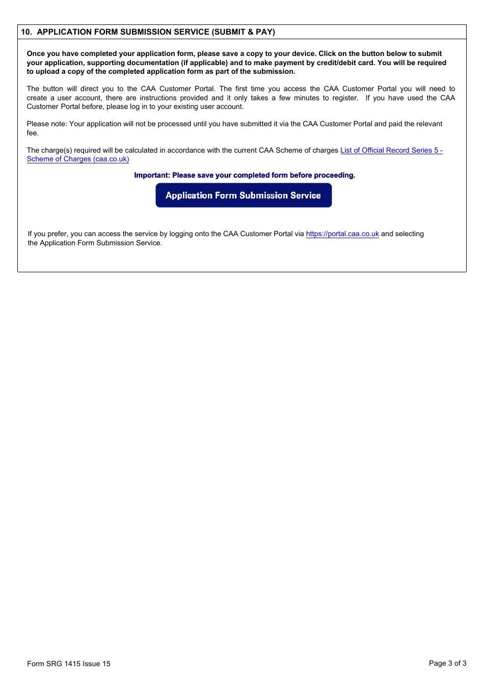 Form SRG1415 Application for the Issue, Revalidation, Renewal of Assessor, Ojti and Stdi Atco Licence Endorsements and Exchange of Ojti for an Stdi Endorsement (UK Regulation (Eu) 2015 / 340) - United Kingdom, Page 3