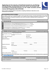 Document preview: Form SRG1411B Application for the Inclusion of Unit Endorsements for New Ratings, Existing Ratings Including Special Events and for the Renewal and Cancellation of Unit Endorsements in an Air Traffic Controller (Atco) Licence (UK Regulation (Eu) 2015/340) - United Kingdom