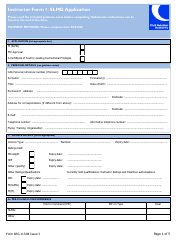 Document preview: Instructor Form I (SRG1132B) Slmg Application - United Kingdom