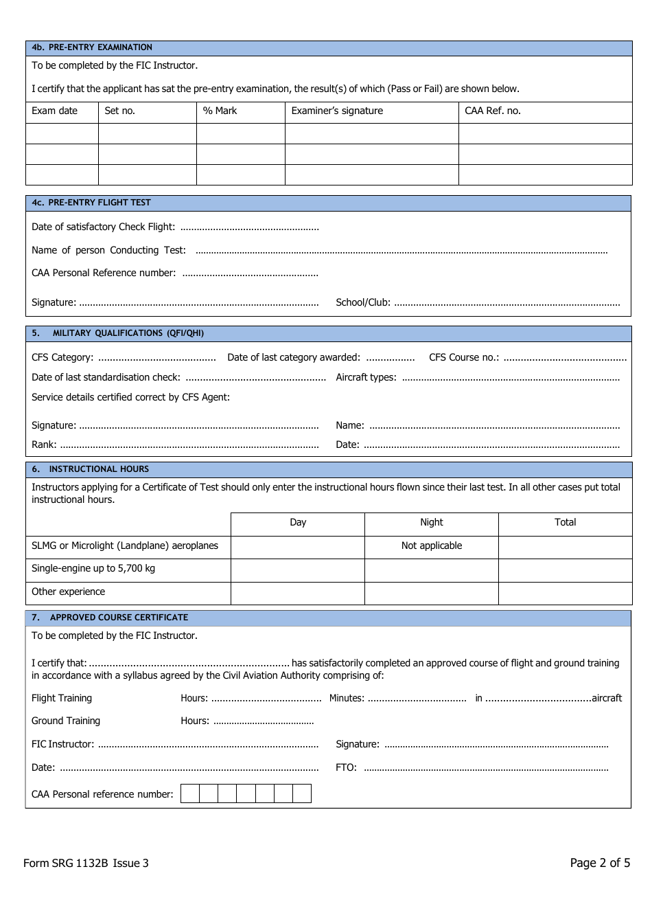 Instructor Form I (SRG1132B) Slmg Application - United Kingdom, Page 2