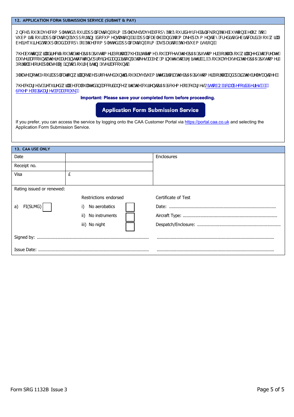 Instructor Form I (SRG1132B) Slmg Application - United Kingdom, Page 5