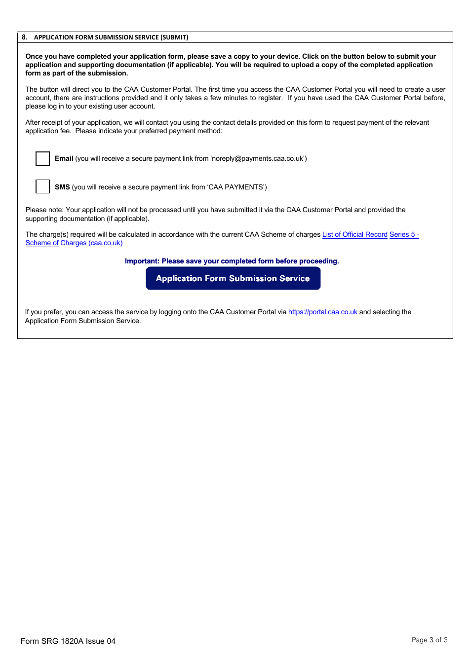 Form SRG1820A - Fill Out, Sign Online and Download Fillable PDF, United ...