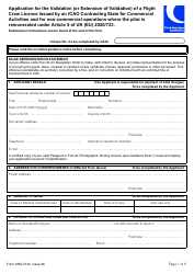 Document preview: Form SRG2134 Application for the Validation (Or Extension of Validation) of a Flight Crew Licence Issued by an Icao Contracting State for Commercial Activities and for Non-commercial Operations Where the Pilot Is Remunerated Under Article 5 of UK (Eu) 2020/723 - United Kingdom