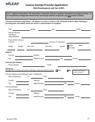 License Exempt Provider Application - Michigan, Page 10