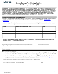 License Exempt Provider Application - Michigan, Page 8