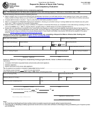 Document preview: Form 5507-NAR Request for Waiver of Nurse Aide Training and Competency Evaluation - Texas
