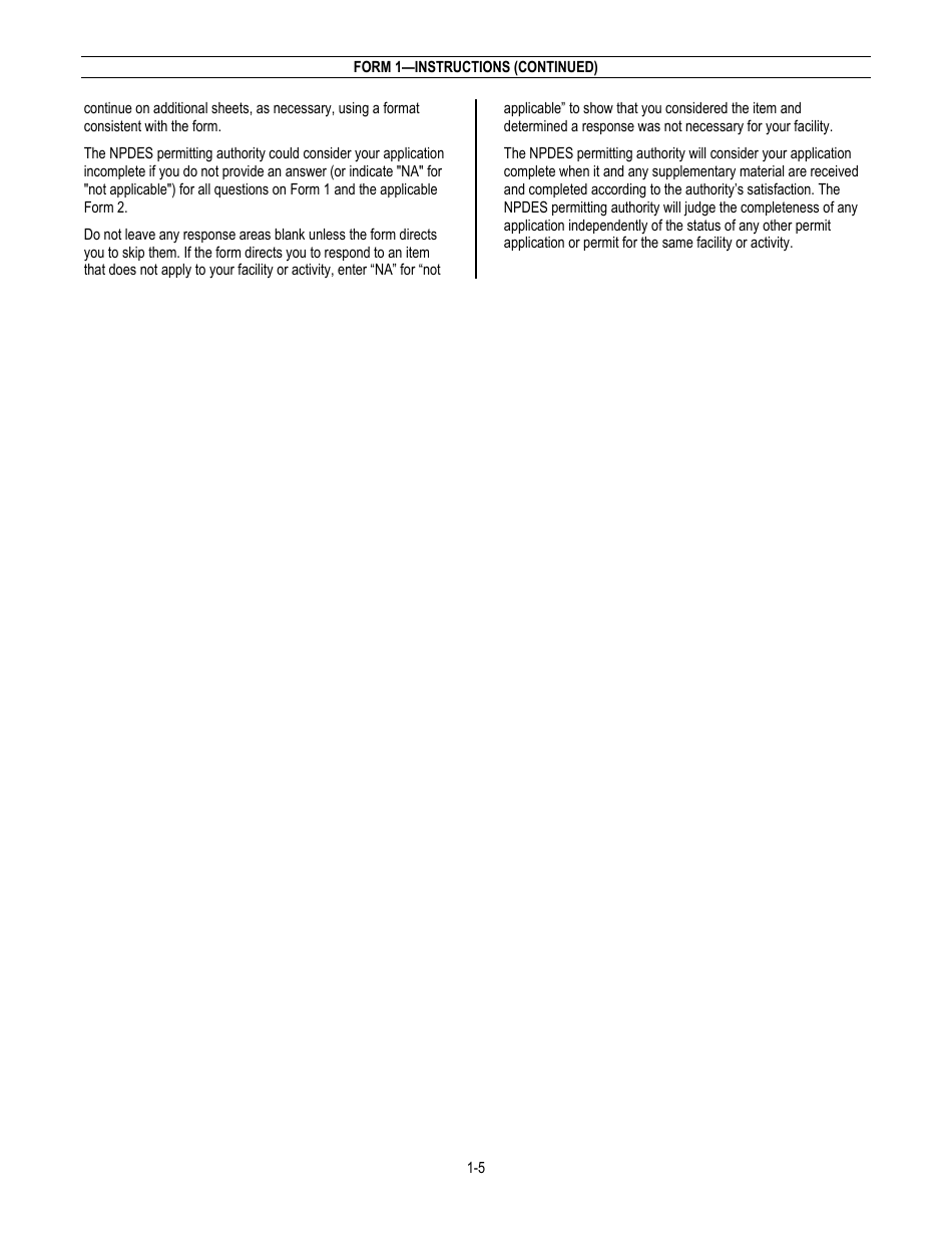 NPDES Form 1 (EPA Form 3510-1) Application for Npdes Permit to Discharge Wastewater, Page 5