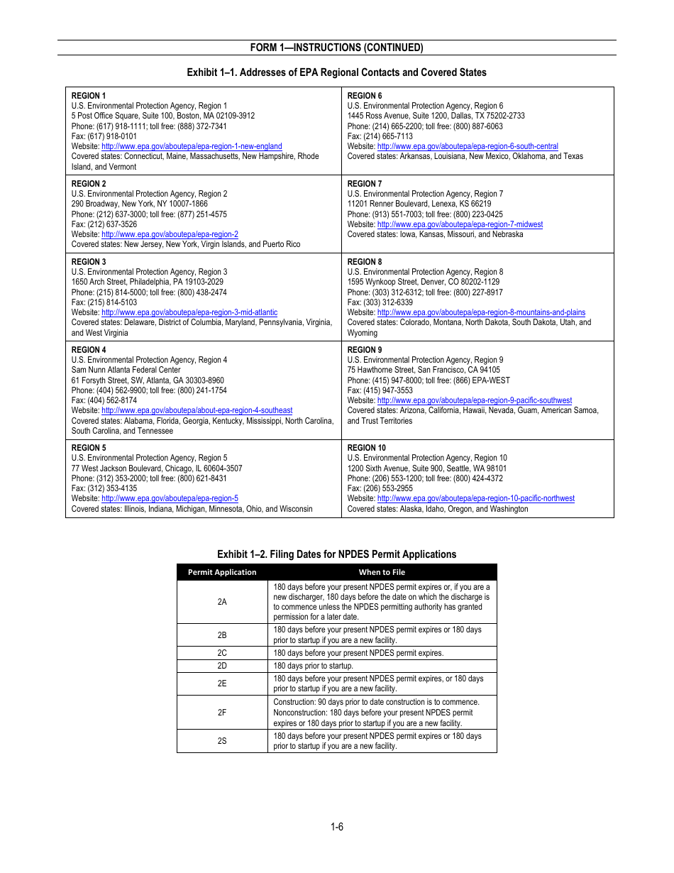 NPDES Form 1 (EPA Form 3510-1) Application for Npdes Permit to Discharge Wastewater, Page 6