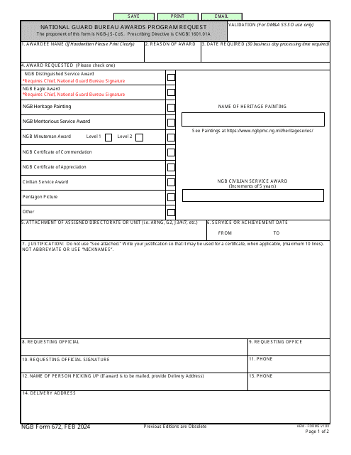 NGB Form 672  Printable Pdf