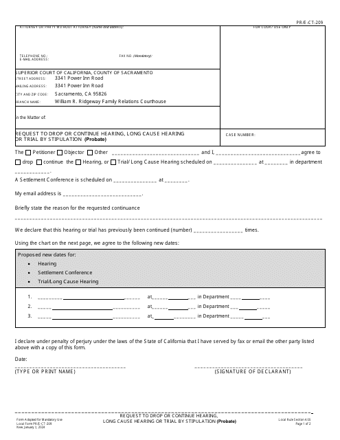 Form PR/E-CT-209  Printable Pdf