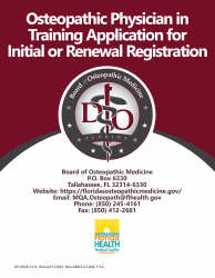 Document preview: Form DH-MQA1172 Osteopathic Physician in Training Application for Initial or Renewal Registration - Florida