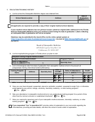 Form DH-MQA1172 Osteopathic Physician in Training Application for Initial or Renewal Registration - Florida, Page 6