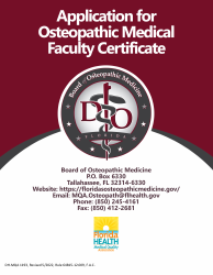 Form DH-MQA1193 Application for Osteopathic Medical Faculty Certificate - Florida