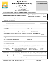 Form DH-MQA1193 Application for Osteopathic Medical Faculty Certificate - Florida, Page 3