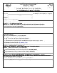 Form TC59-112 Safety Plan for Off-Highway Vehicle Use on State or Locally Owned Roadways - Kentucky