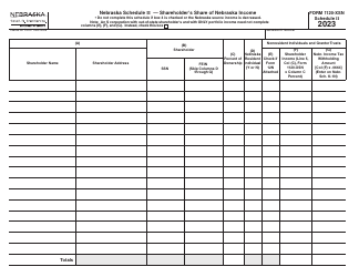 Form 1120-XSN Amended Nebraska S Corporation Income Tax Return - Nebraska, Page 6