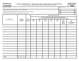 Form 1120-XSN Amended Nebraska S Corporation Income Tax Return - Nebraska, Page 7
