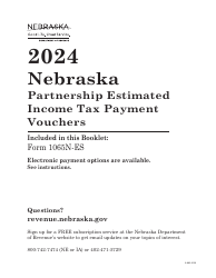 Document preview: Form 1065N-ES Nebraska Partnership Estimated Income Tax Payment Vouchers - Nebraska, 2024