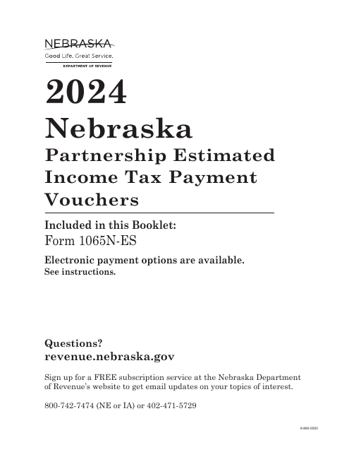 Form 1065N-ES Nebraska Partnership Estimated Income Tax Payment Vouchers - Nebraska, 2024