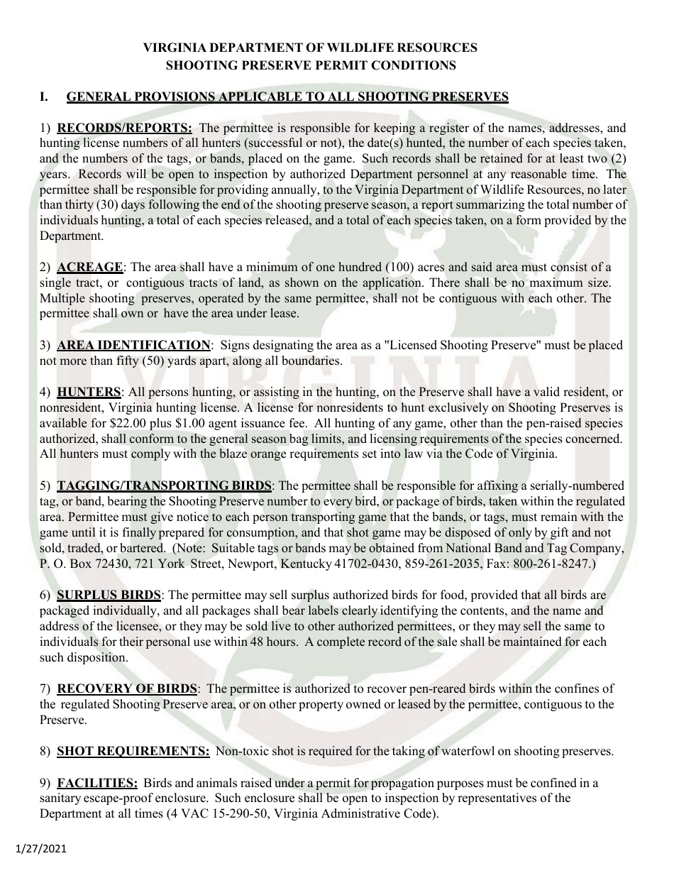 Licensed Shooting Preserve Application - Virginia, Page 4