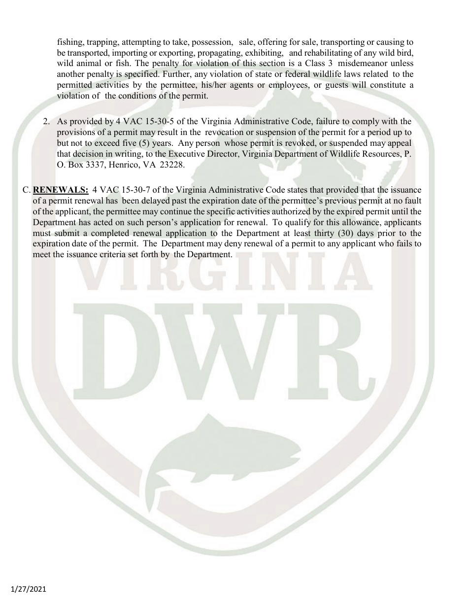 Licensed Shooting Preserve Application - Virginia, Page 6