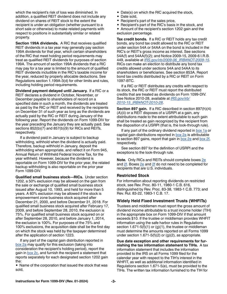 Instructions for IRS Form 1099-DIV Dividends and Distributions, Page 3