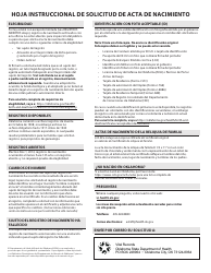 Solicitud De Acta De Nacimientode Oklahoma - Oklahoma (Spanish), Page 2