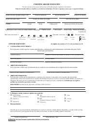 ODH Formulario 216-A Certificado De Exencion - Oklahoma (Spanish)