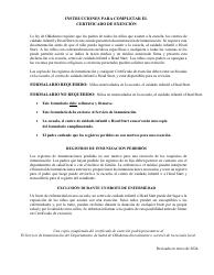 ODH Formulario 216-A Certificado De Exencion - Oklahoma (Spanish), Page 3