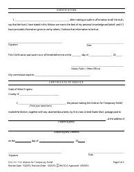 Form SCA-FC-112 Motion for Temporary Relief - West Virginia, Page 2