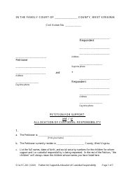 Document preview: Form SCA-FC-261 Petition for Support and/or Allocation of Custodial Responsibility - West Virginia