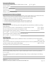 Form FMDRAPP Application for Placement on Mediator List for Referrals From Family Court - West Virginia, Page 3