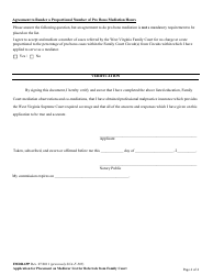 Form FMDRAPP Application for Placement on Mediator List for Referrals From Family Court - West Virginia, Page 4
