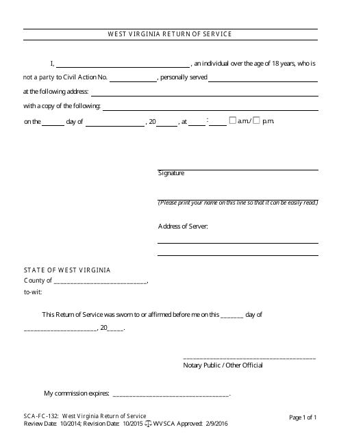 Form SCA-FC-132  Printable Pdf