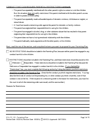 Form SCA-FC-121 Parenting Plan - West Virginia, Page 2