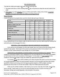 Form SCA-FC-121 Parenting Plan - West Virginia, Page 4