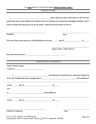 Form SCA-FC-201 Petition for Modification - West Virginia, Page 3