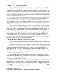 Instructions for Form SCA-FC-261 Petition for Support and Allocation of Custodial Responsibilities - West Virginia, Page 2