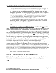 Instructions for Form SCA-FC-261 Petition for Support and Allocation of Custodial Responsibilities - West Virginia, Page 4
